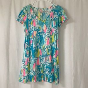Lilly Pulitzer Beach Bae Sailboat Print short sleeve dress